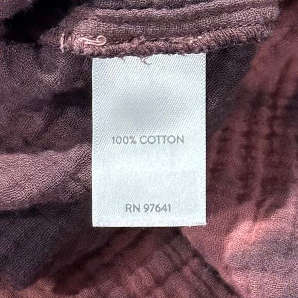 Pure J Jill Top Gauze Y2K Minimalist Lagenlook Lagom Cottage Tie Dye Button PM - Picture 4 of 6